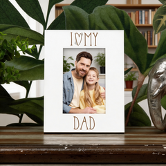 I Heart My Dad Engraved White Wooden Portrait Picture Photo Frame Family Photo frame ukgiftstoreonline