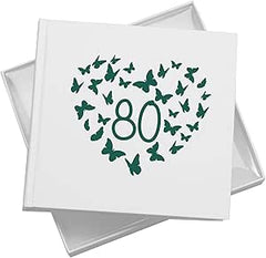 80th Birthday White Photo Album Gift With Butterflies 50 x 6x4 Photos Pack of 5 Wholesale Trade