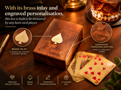 Personalised Wooden Card Box | Rosewood Playing Cards Gift Set Personalised Card Box ukgiftstoreonline