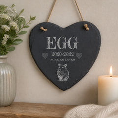ukgiftstoreonline Personalised Hamster Remembrance Memorial Slate Heart Stone Plaque Personalised Slates ukgiftstoreonline