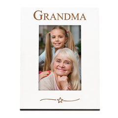 Grandma Engraved White Wooden 6x4 Portrait Picture Photo Frame