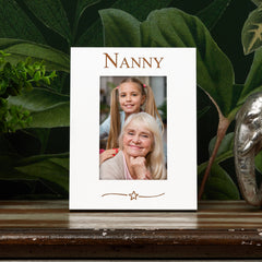 Nanny Engraved White Wooden 6x4 Portrait Picture Photo Frame