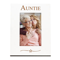 Auntie Engraved White Wooden 6x4 Portrait Picture Photo Frame