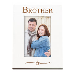 Brother Engraved White Wooden 6x4 Portrait Picture Photo Frame