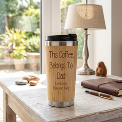 Dad's Bamboo Travel Mug, Personalised (Reusable, Sustainable 420ml) Personalised Mugs ukgiftstoreonline