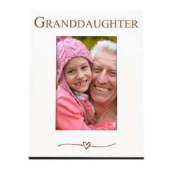 Granddaughter Engraved White Wooden 6x4 Portrait Picture Photo Frame