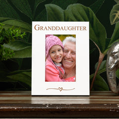 Granddaughter Engraved White Wooden 6x4 Portrait Picture Photo Frame