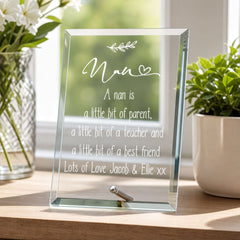 Personalised Nan Keepsake Gift Glass Plaque With Sentiment Personalised Plaque Sign ukgiftstoreonline