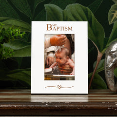 My Baptism White Wooden Engraved 6x4 Portrait Picture Photo Frame