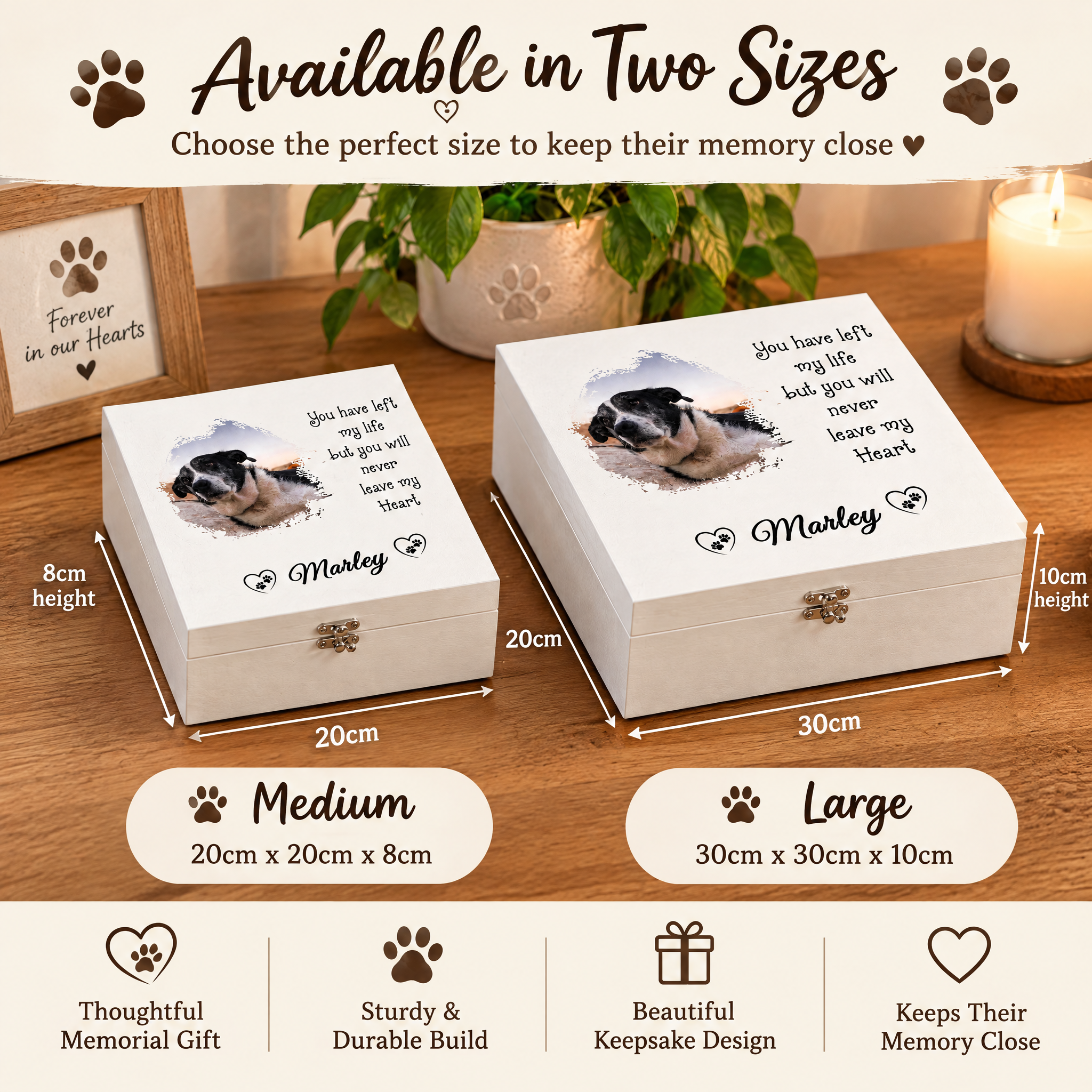 Custom Pet Memorial Box With Photo For Pet Lovers Personalised Condolence & Memory Treasure Sympathy Gift ukgiftstoreonline