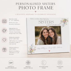 a picture frame with a picture of two women