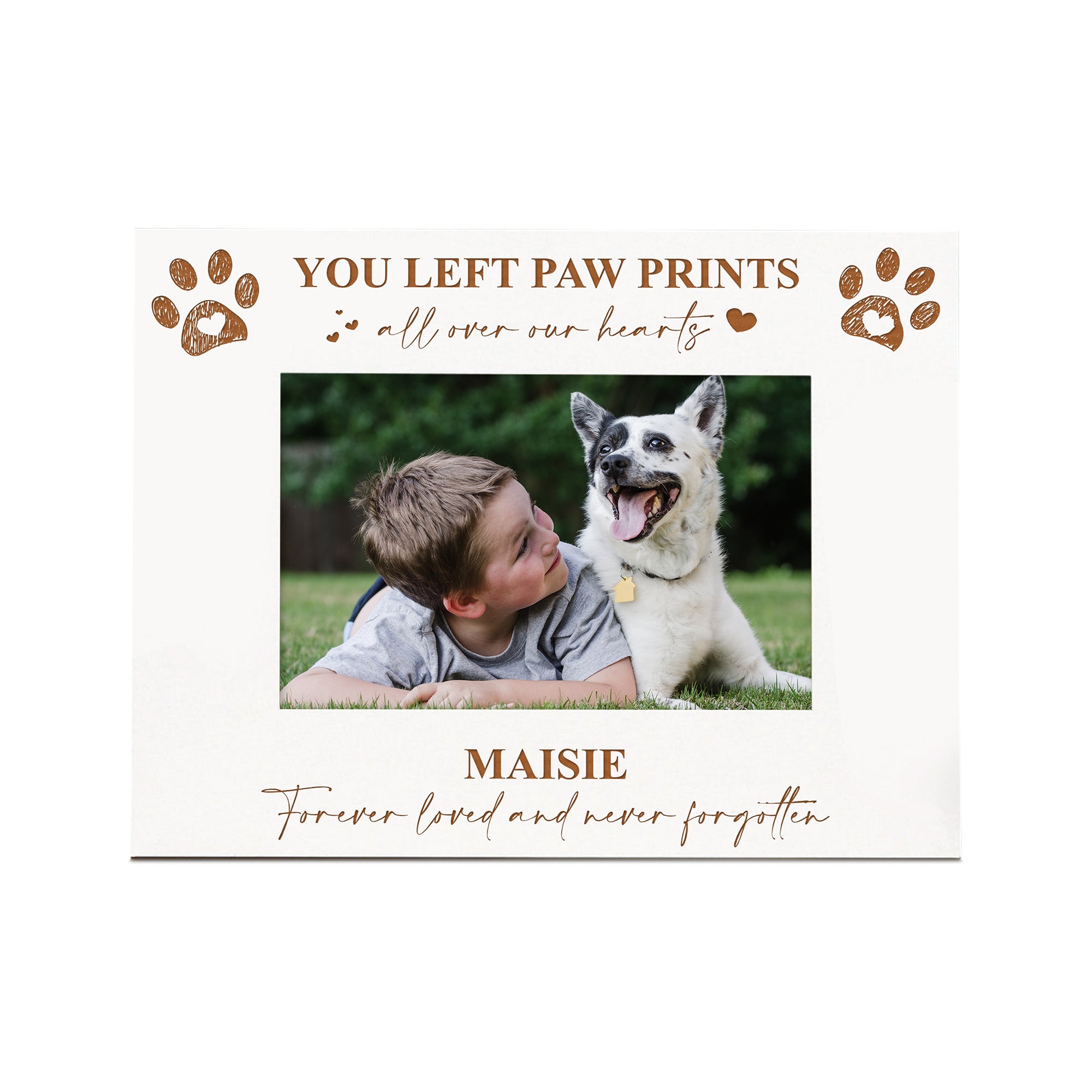 Personalised Dog Memorial White Photo Frame Gift Keepsake Engraved