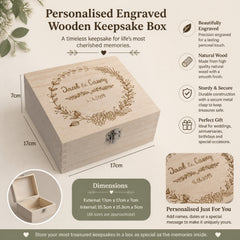 ukgiftstoreonline Personalised Wooden Keepsake Box Wedding Memory Engraved Gifts Any Name Keepsake Memory Box ukgiftstoreonline