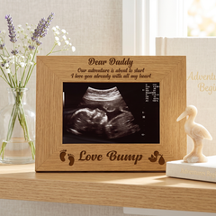 Baby Scan Photo Frame – Wooden Pregnancy Keepsake | Gift for New Daddy Baby Photo Frame ukgiftstoreonline
