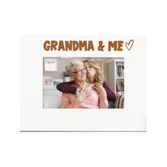 White Engraved Grandma & Me Heart Photo Frame Gift Landscape