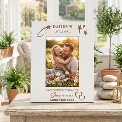Daddy's Little Girl Personalised White Photo Frame Gift For Father and Daghter Photo Frame ukgiftstoreonline