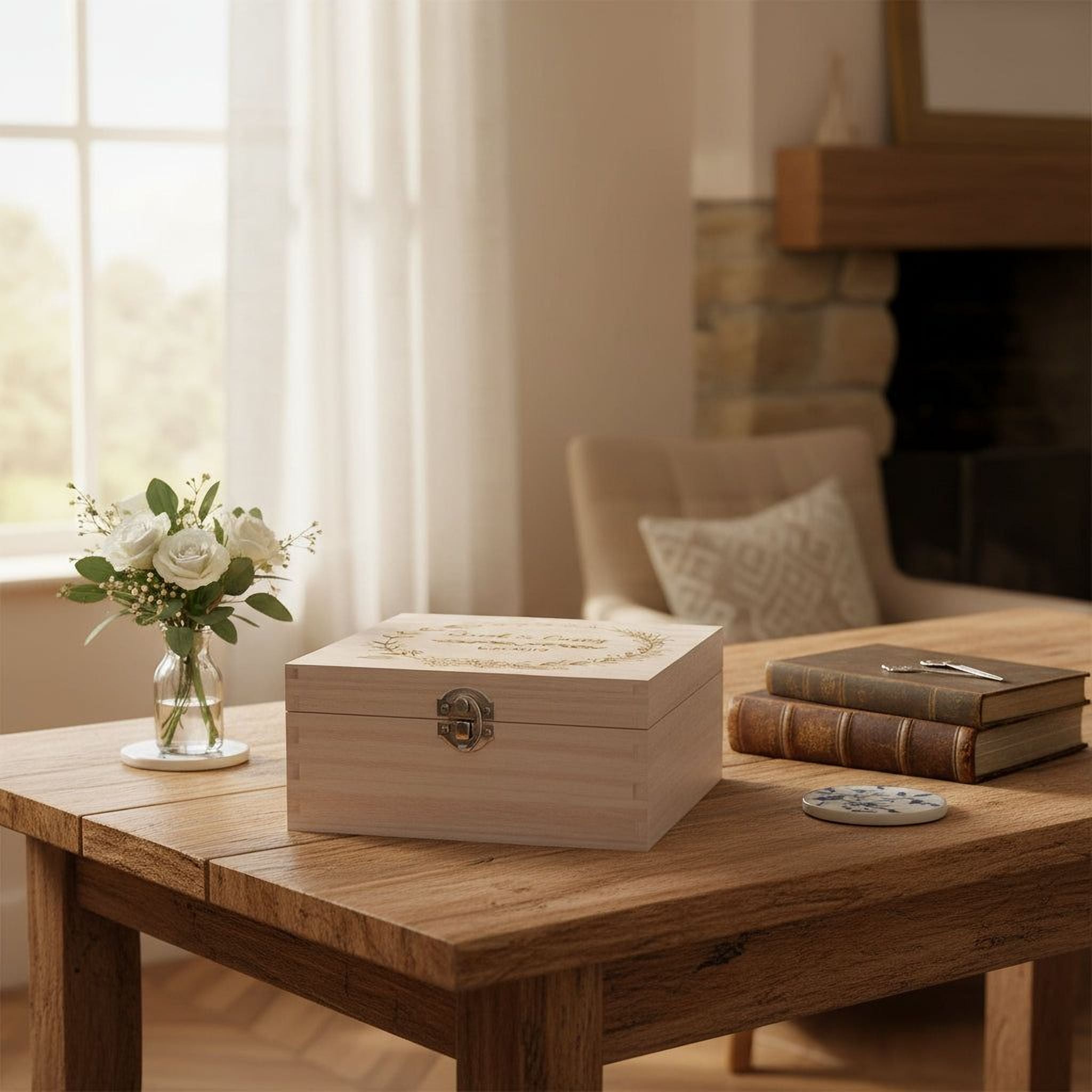 ukgiftstoreonline Personalised Wooden Keepsake Box Wedding Memory Engraved Gifts Any Name Keepsake Memory Box ukgiftstoreonline