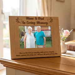 Memorial Photo Frame, Mum And Dad Remembrance Keepsake Gift Set Photo Frame ukgiftstoreonline
