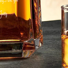 Personalised Anniversary Love Or Valentines Glass Whiskey Decanter Gift