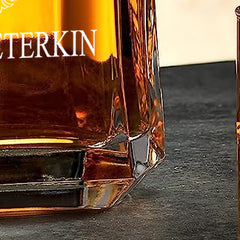 Personalised Monogram Glass Whiskey Decanter with Airtight Stopper Gift