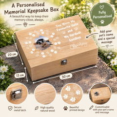 Pet Memorial Keepsake Box, Wooden Photo Memory Gift For Pet Lovers Keepsake Memory Box ukgiftstoreonline