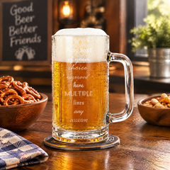 Personalised Engraved 540ml Beer Glass Mug Gift for Him any Occasion Personalised Birthday Gift ukgiftstoreonline