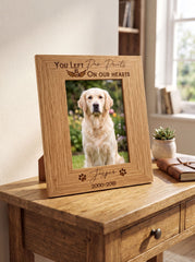 Personalised Pet Memorial Frame – Engraved Wooden Photo Frame With Stand Dog or Cat Photo Album ukgiftstoreonline