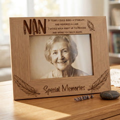 Nan Special Memories Remembrance Photo Frame Gift Oak Wood Finish Nan Photo Frame ukgiftstoreonline