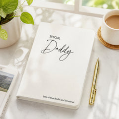 Personalised Daddy Notebook, A5 100 Lined Pages, Rear Pouch Gifts Personalised Notebook ukgiftstoreonline