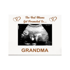 White Engraved Grandma To Be Photo Frame Gift Best Mums Get Promoted