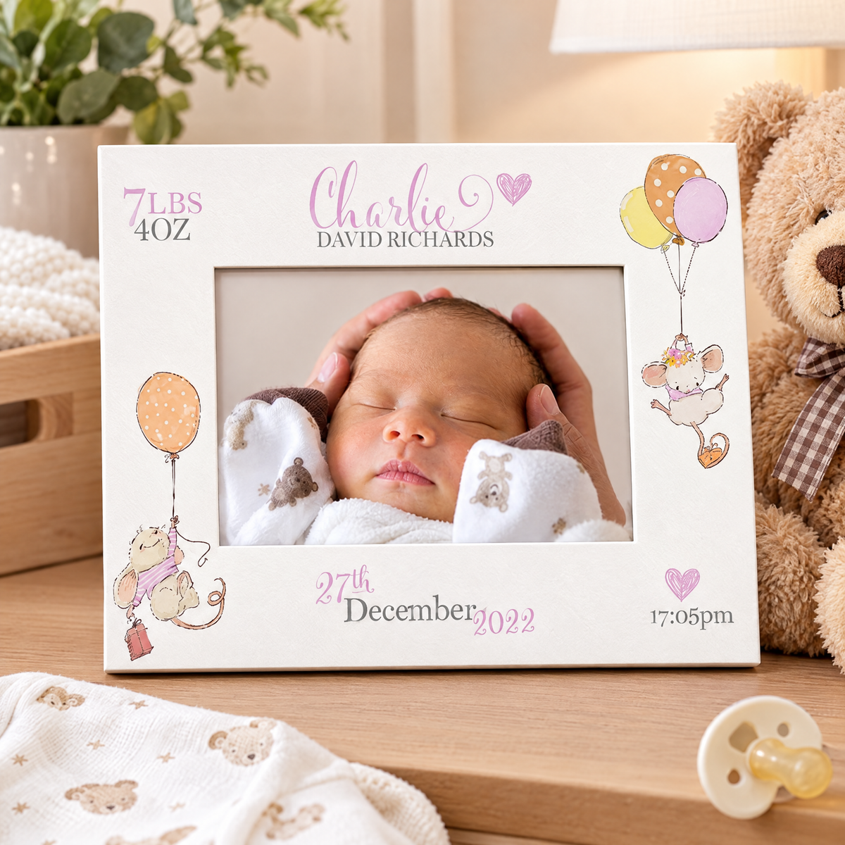 Personalised Baby Girl Photo Picture Frame With Birth Details Photo Frame ukgiftstoreonline