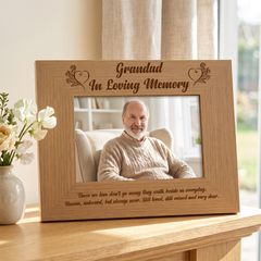 Grandad Memorial Photo Frame | Remembrance Wooden Keepsake Gift grandad photo frame ukgiftstoreonline
