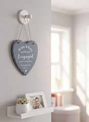 Engagement Gift Personalised Engraved Slate Heart Stone Personalised Engagement Gift ukgiftstoreonline