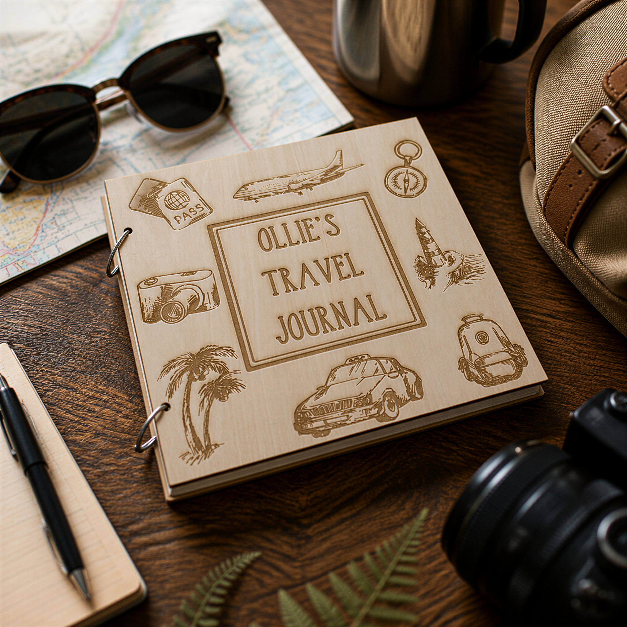 Personalised Travel Journal Photo Album, Large Scrapbook Keepsake Scrapbook Guest Book ukgiftstoreonline