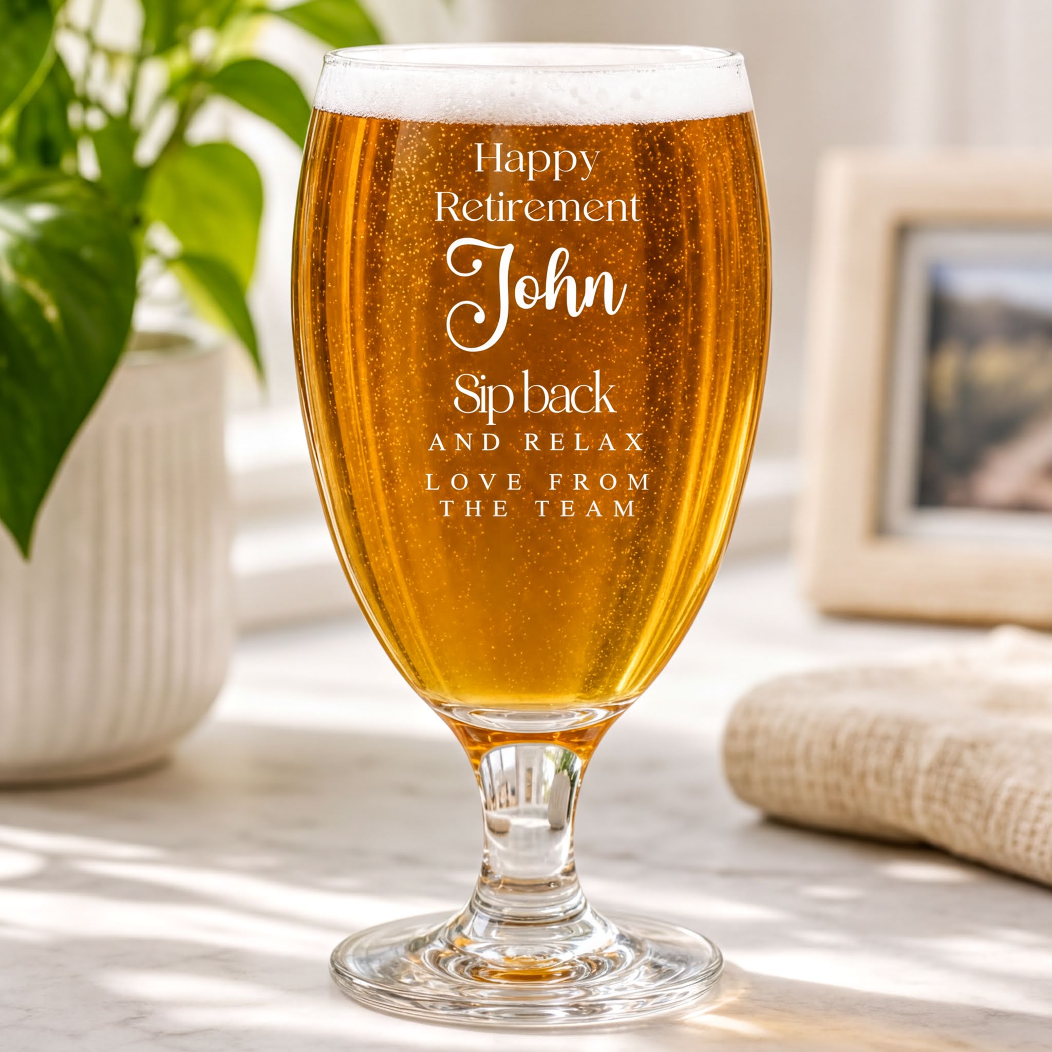 Personalised Retirement Gift Craft Beer Cider Ale Glass For Him 1 Pint Personalised Birthday Gift ukgiftstoreonline