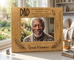 Dad Special Memories Remembrance Photo Frame Gift Oak Wood Finish Daddy Photo Frame ukgiftstoreonline