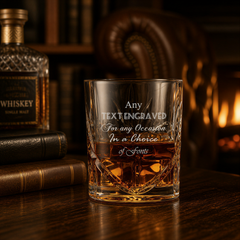 Customised Bespoke Personalised Crystal Cut Whisky Glass Any Text Engraved Personalised ukgiftstoreonline