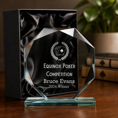 Large Jade Glass Personalised 15cm Poker Or Cards Trophy Award Engraved Jade Glass ukgiftstoreonline