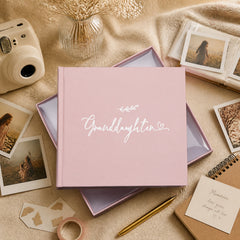 Granddaughter Photo Album, Pink Leaf Design, Holds 50 x 4 x 6 Photos photo album ukgiftstoreonline