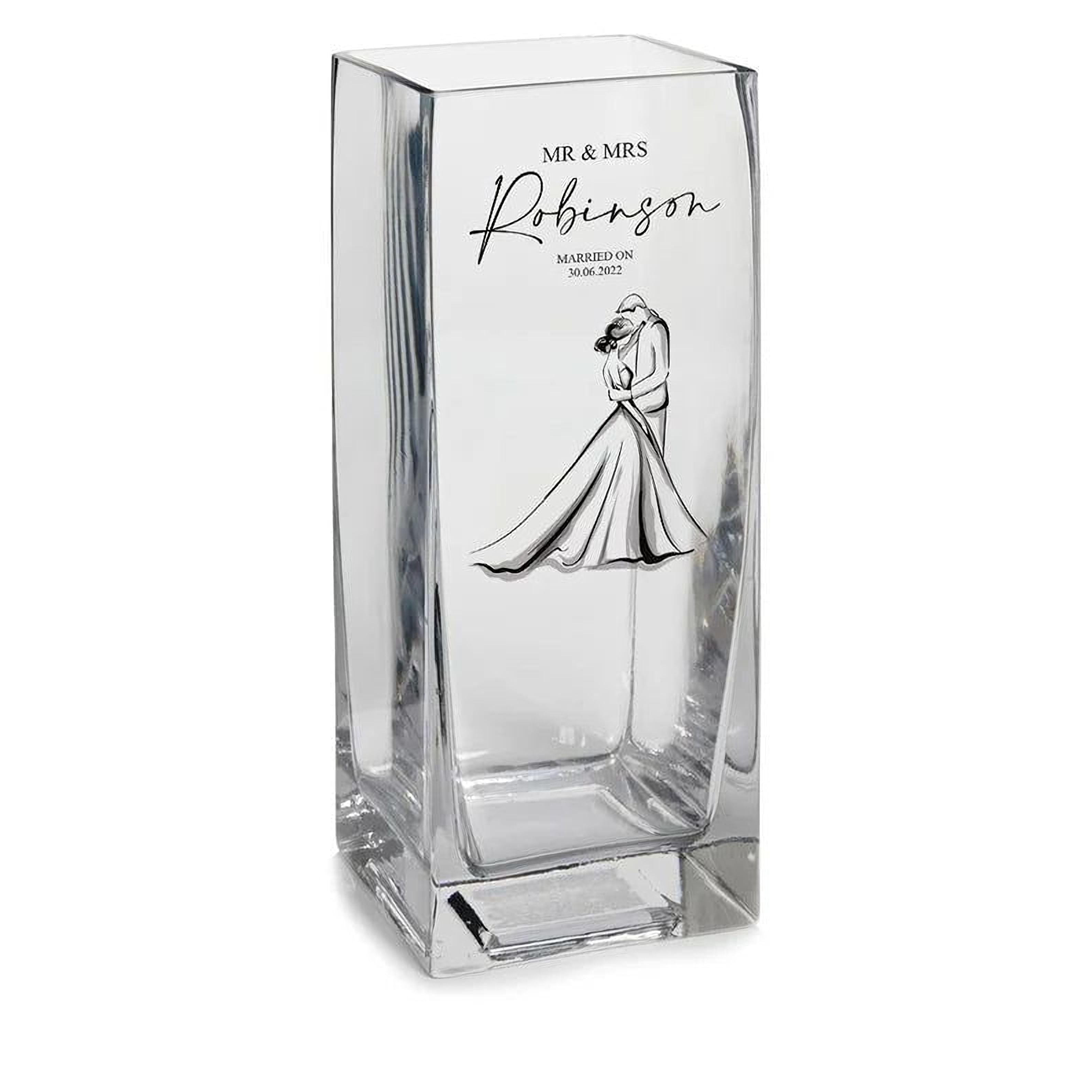 Personalised Wedding Or Anniversary Flower Vase Gift Present With Couple Personalised Flower Vase ukgiftstoreonline