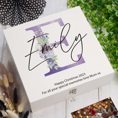 ukgiftstoreonline Personalised Any Name, Alphabet and Sentiment Gift Keepsake Memory Box