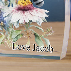 Personalised Any Age Birthday Bumble Bee Heart Block In Gift Box 13th 16th 18th 21st 30th 40th 50th 60th 70th 80th 90th