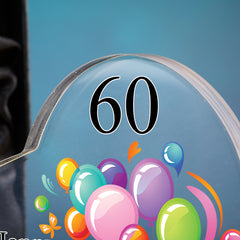 Personalised 60th Birthday Balloon Heart Block In Gift Box