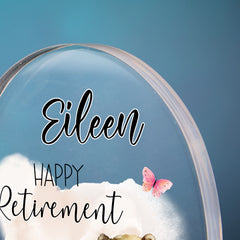Personalised Retirement Gift For Her Heart Block In Gift Box With Teddy Personalised Plaque Gift ukgiftstoreonline