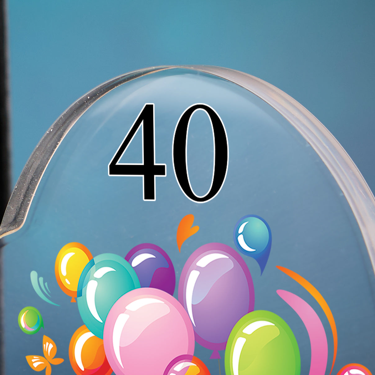 Personalised 40th Birthday Balloon Heart Block In Gift Box