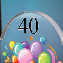 Personalised 40th Birthday Balloon Heart Block In Gift Box