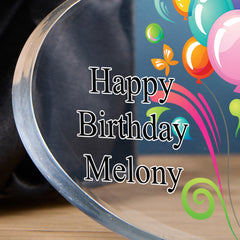 Personalised 60th Birthday Balloon Heart Block In Gift Box