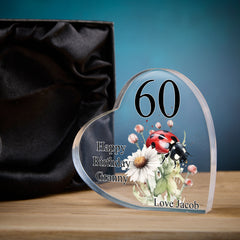 Personalised Any Age Birthday Ladybird Heart Block In Gift Box 13th 16th 18th 21st 30th 40th 50th 60th 70th 80th 90th