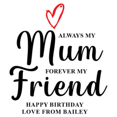 Personalised Mum Wine Glass Gift For Her With Love Heart Any Occasion