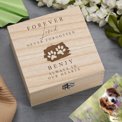 Personalised Engraved Pet Loss Memorial Keepsake Box Forever Loved